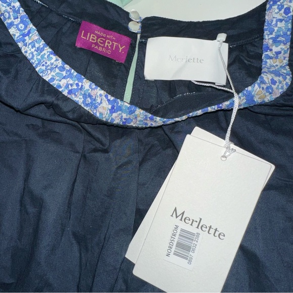 Nwt Merlette x Liberty London Magere Puff Sleeve Cotton Lawn Top sz XXL - Picture 5 of 6